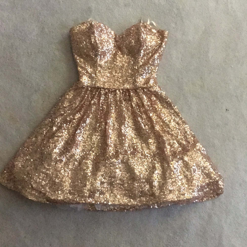 Strapless Sequenced Cocktail Dress